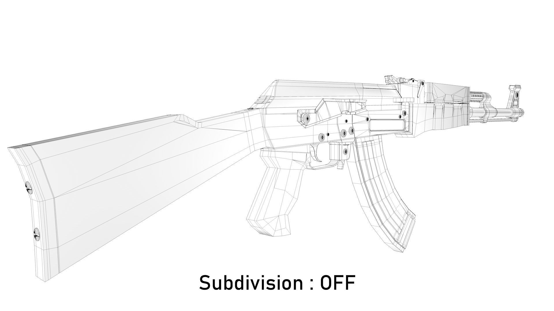 Assault Rifle AK-47 Low-poly 3D model_16