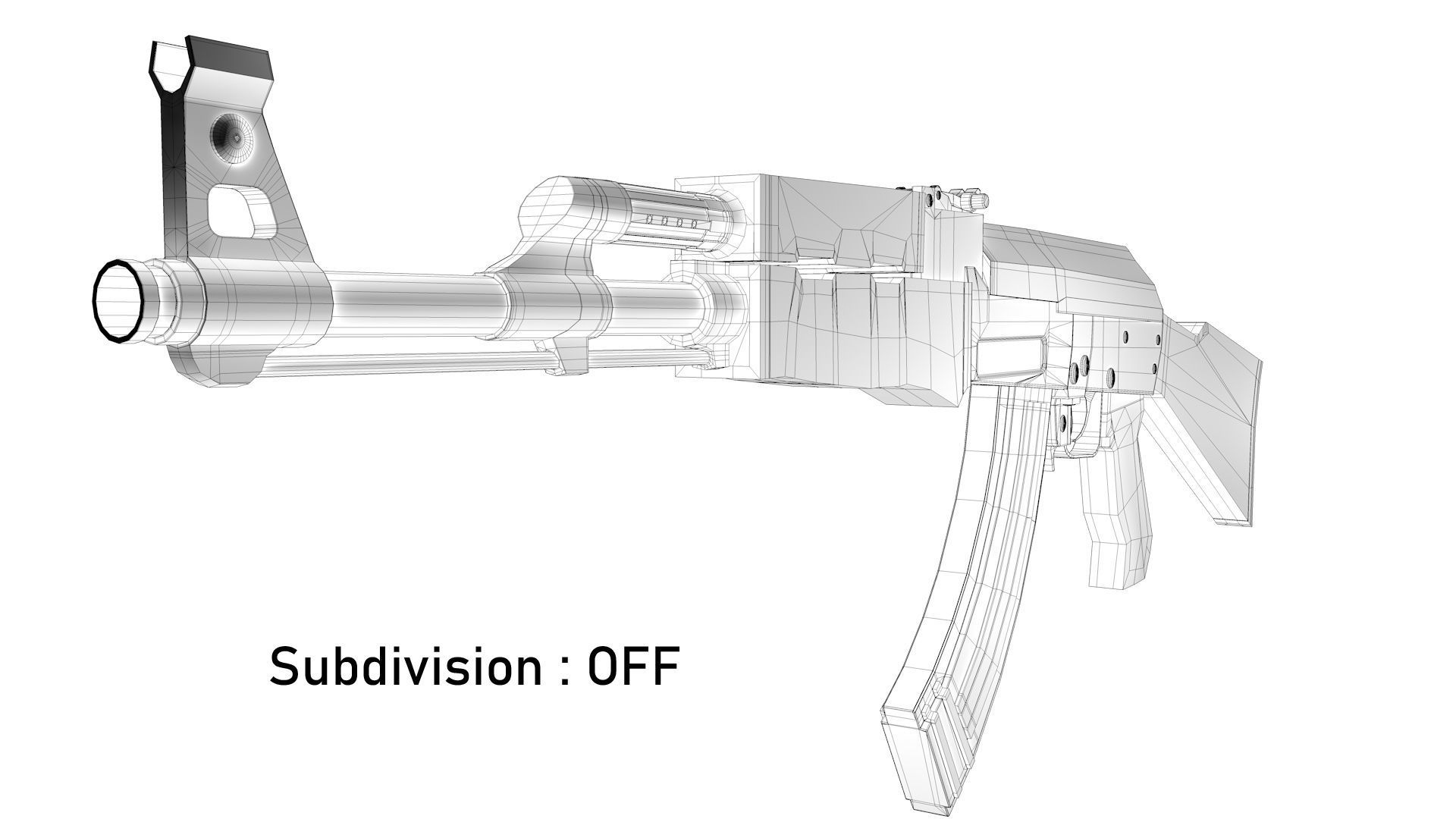 Assault Rifle AK-47 Low-poly 3D model_14