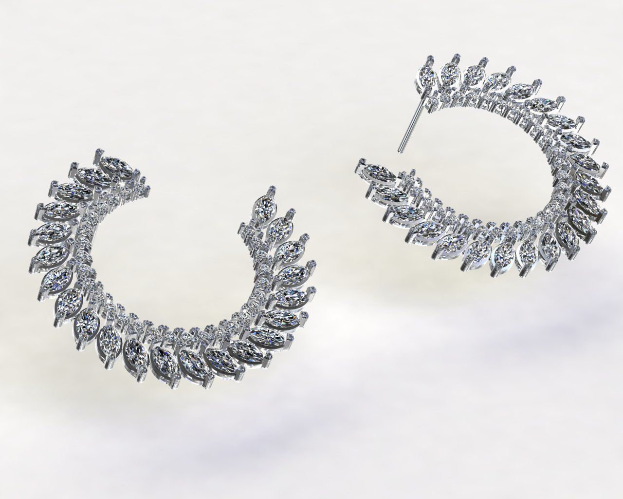 Earring jewelry 3D print model 3D print model 2021 3D print model_4