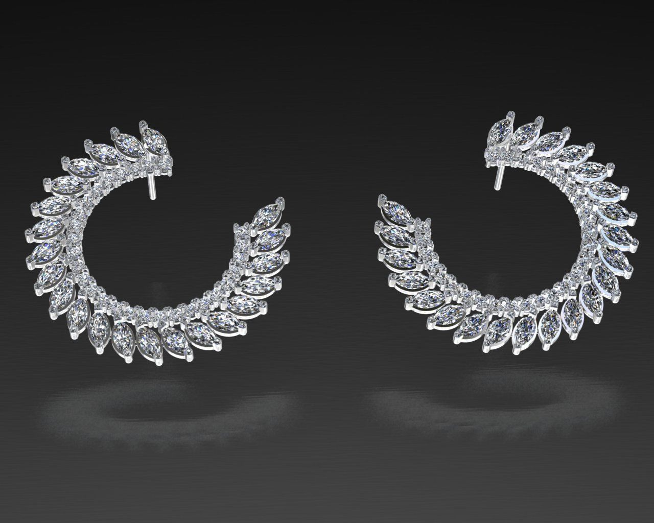 Earring jewelry 3D print model 3D print model 2021 3D print model_3