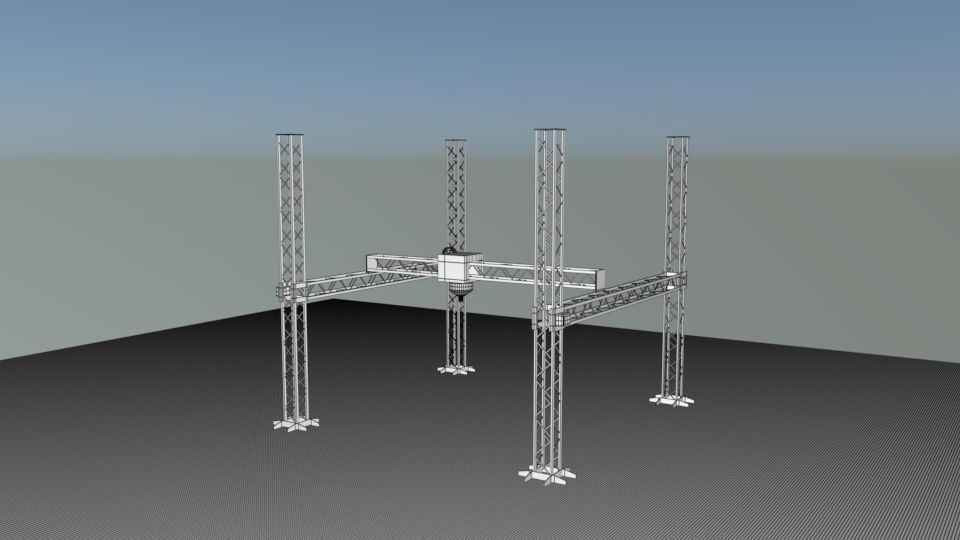 Industrial Square Printer Low-poly 3D model_7