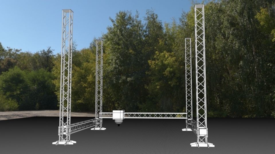 Industrial Square Printer Low-poly 3D model_5