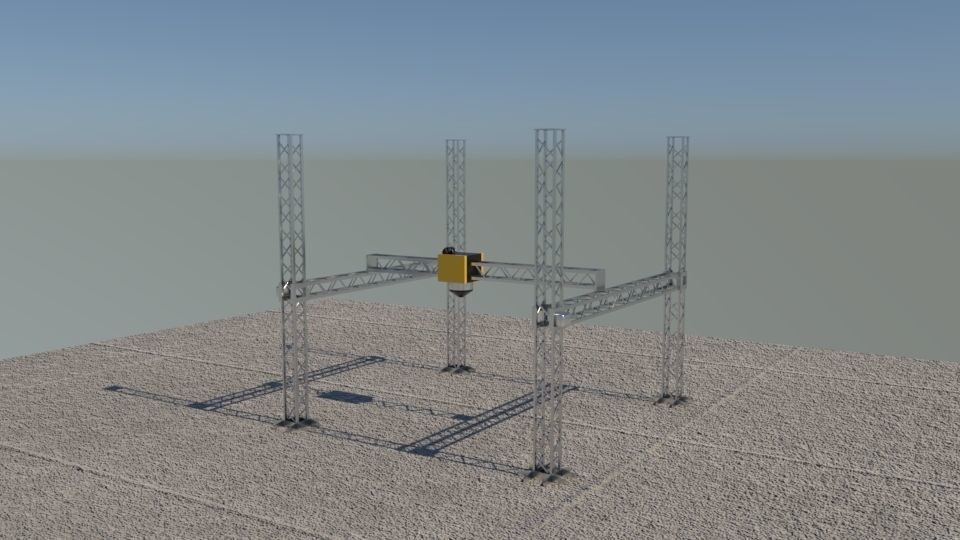 Industrial Square Printer Low-poly 3D model_3