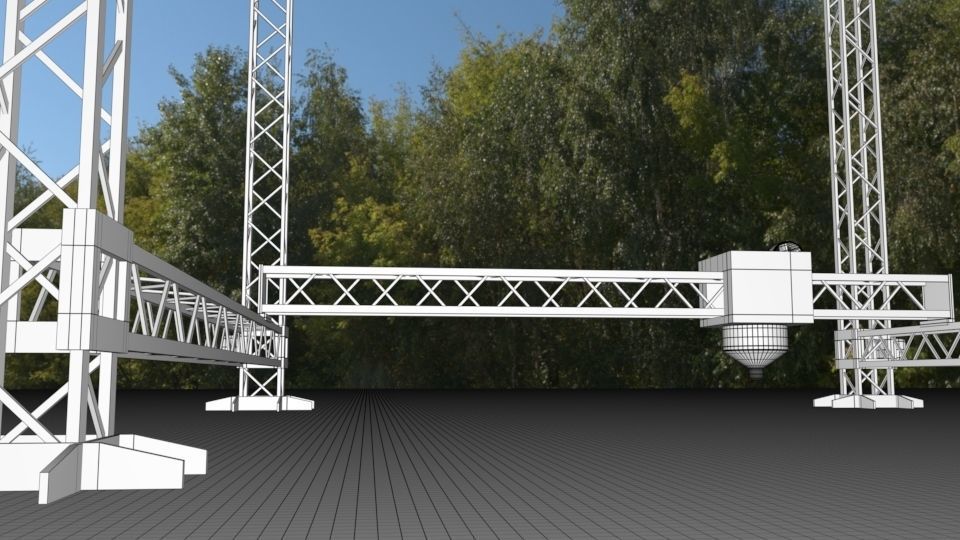 Industrial Square Printer Low-poly 3D model_8