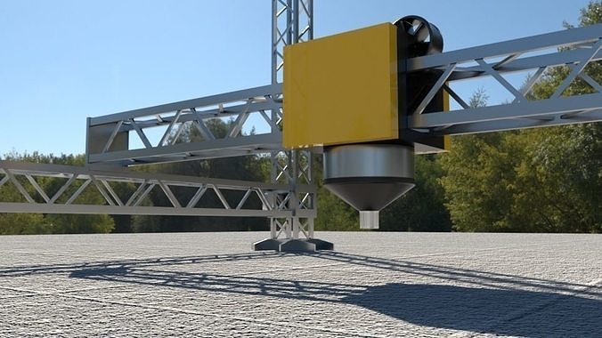 Industrial Square Printer Low-poly 3D model