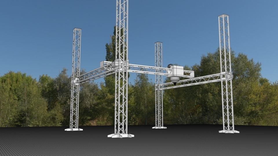 Industrial Square Printer Low-poly 3D model_6