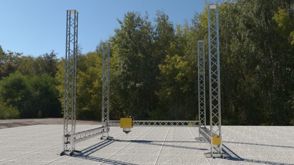 Industrial Square Printer Low-poly 3D model_1