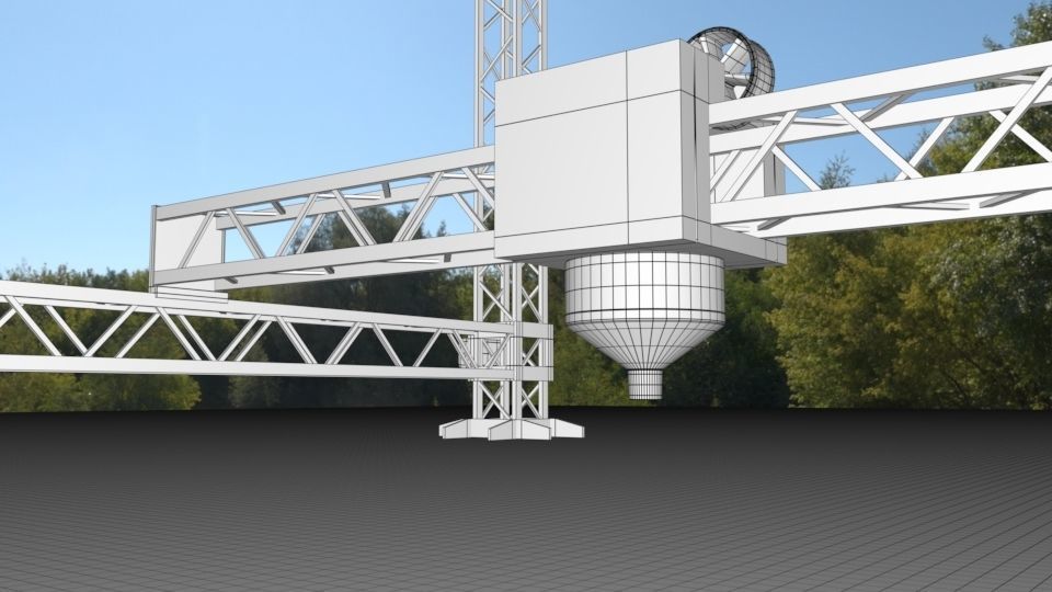 Industrial Square Printer Low-poly 3D model_4