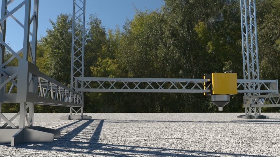 Industrial Square Printer Low-poly 3D model_9