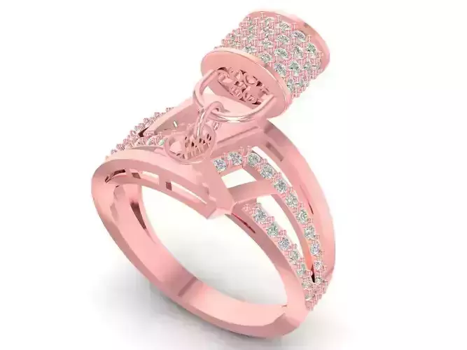 lock and key love ring 2810 3D print model