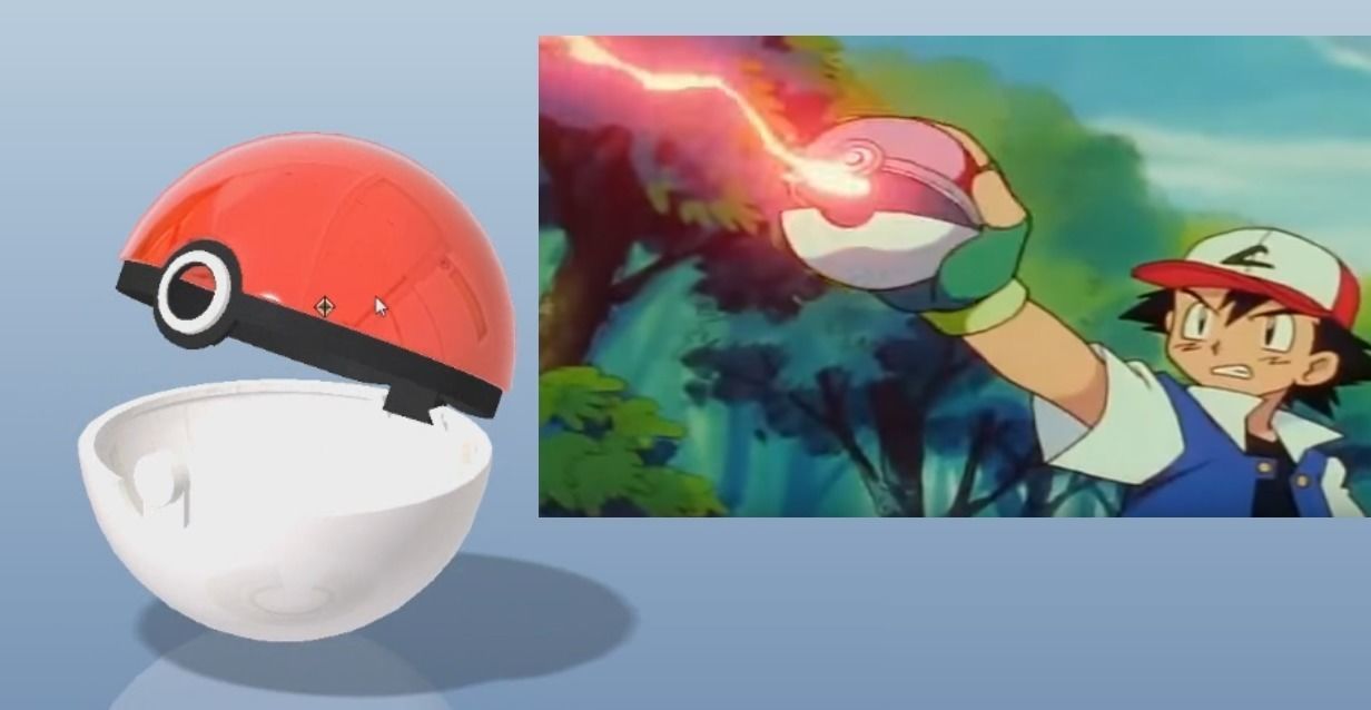 Pokeball - 2 variants in 8 cm and 10 cm 3D print model_2