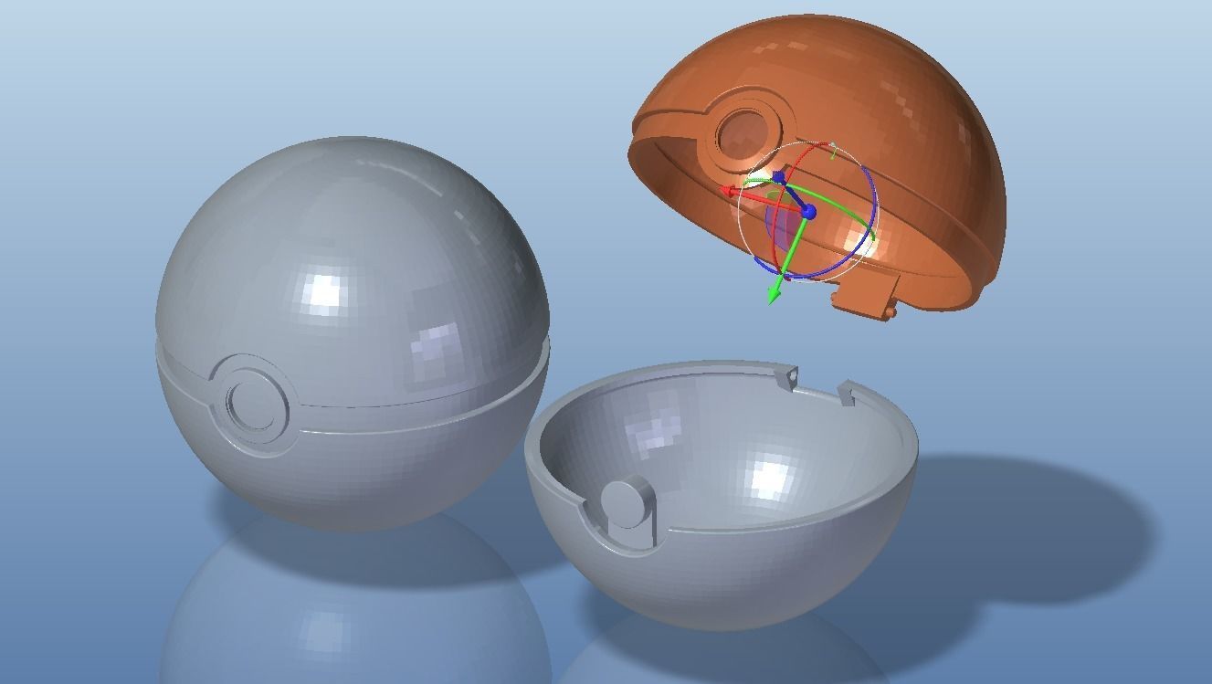 Pokeball - 2 variants in 8 cm and 10 cm 3D print model_3