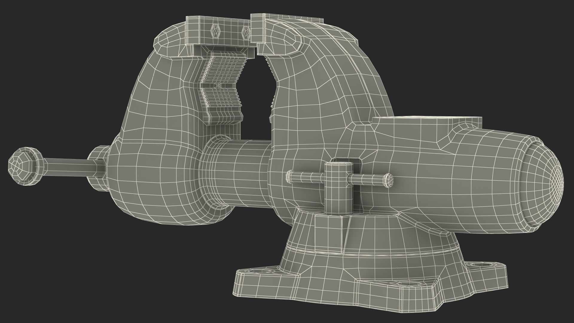 Pipe Bench Vise Dusty Rigged 3D model_25