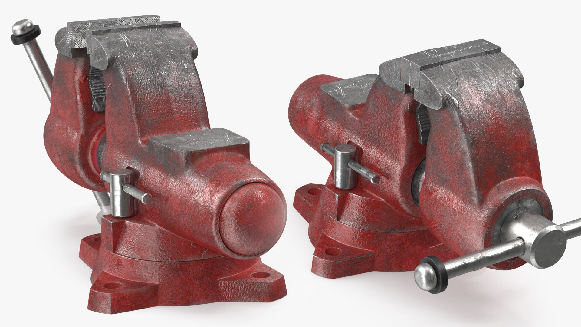 Pipe Bench Vise Dusty Rigged 3D model_13