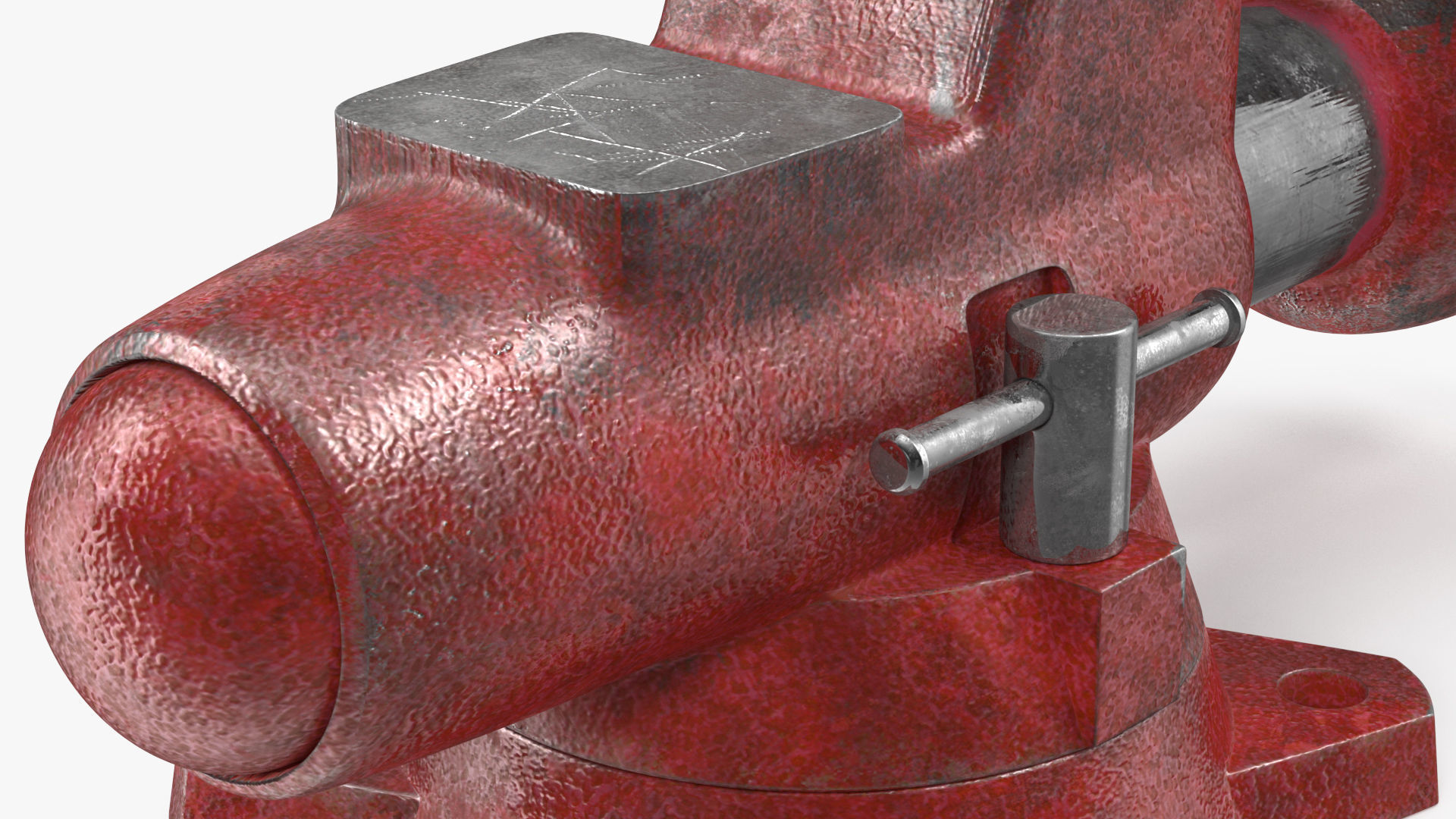 Pipe Bench Vise Dusty Rigged 3D model_14