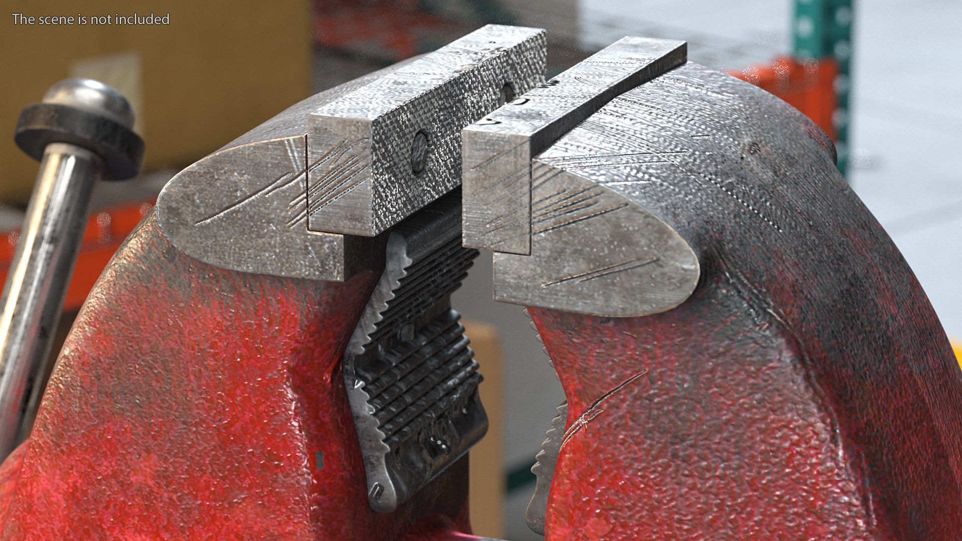 Pipe Bench Vise Dusty Rigged 3D model_1