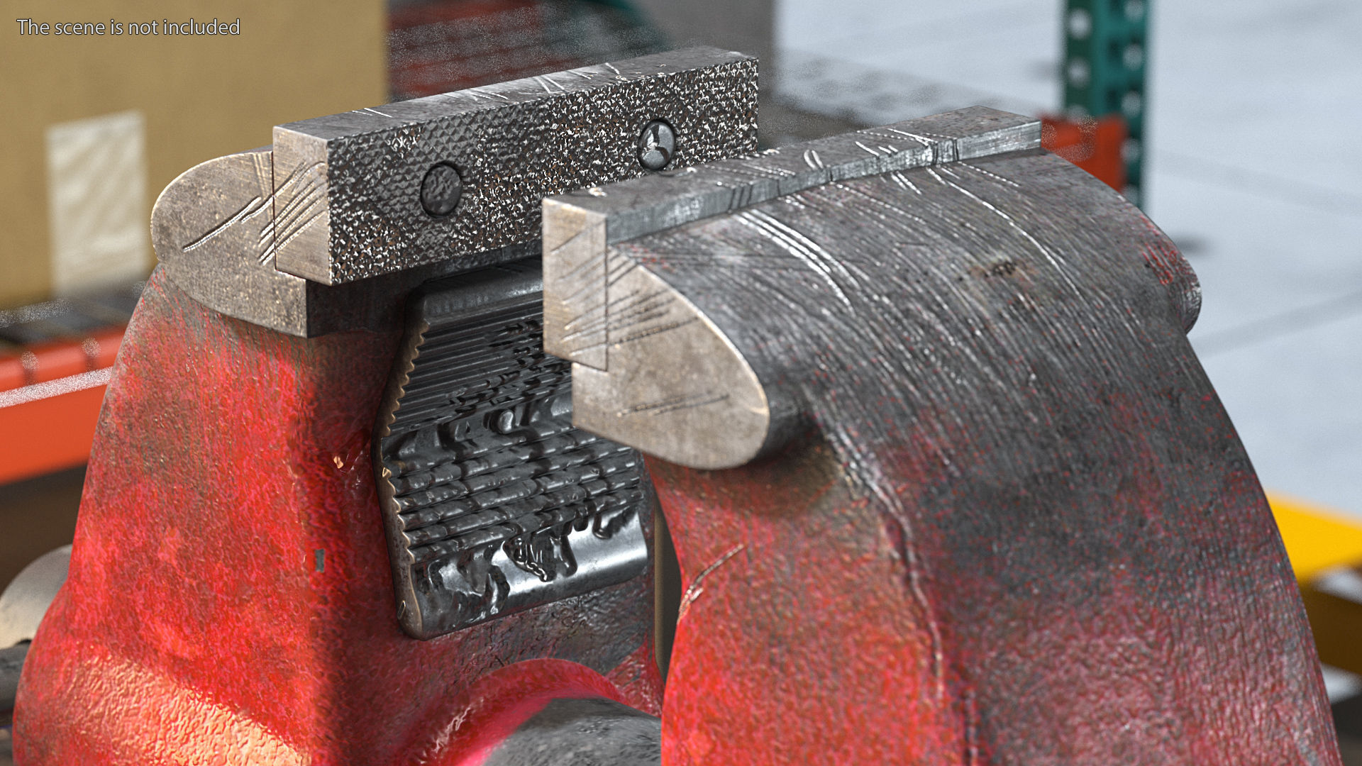 Pipe Bench Vise Dusty Rigged 3D model_11