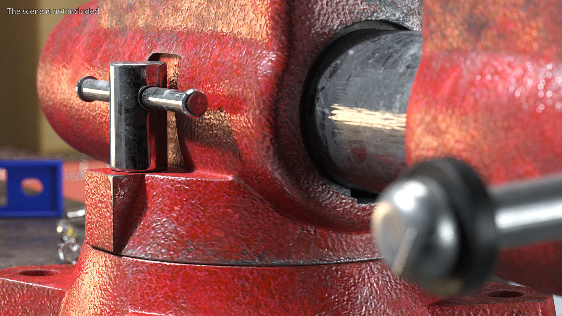 Pipe Bench Vise Dusty Rigged 3D model_5