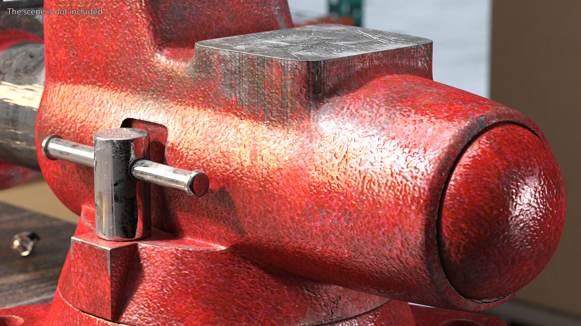 Pipe Bench Vise Dusty Rigged 3D model_7