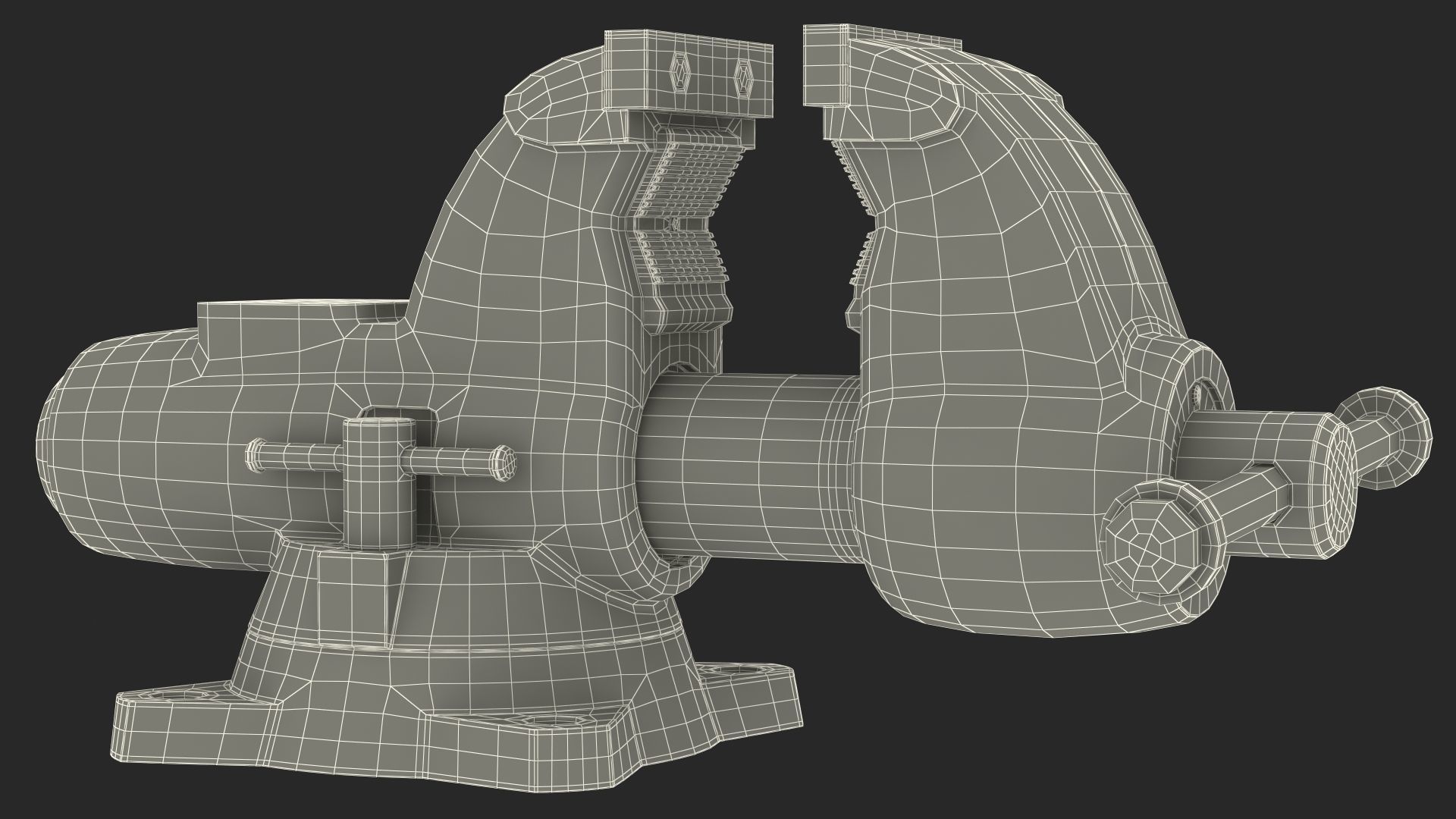 Pipe Bench Vise Dusty Rigged 3D model_26
