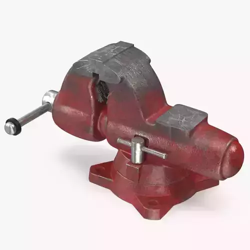 Pipe Bench Vise Dusty Rigged 3D model
