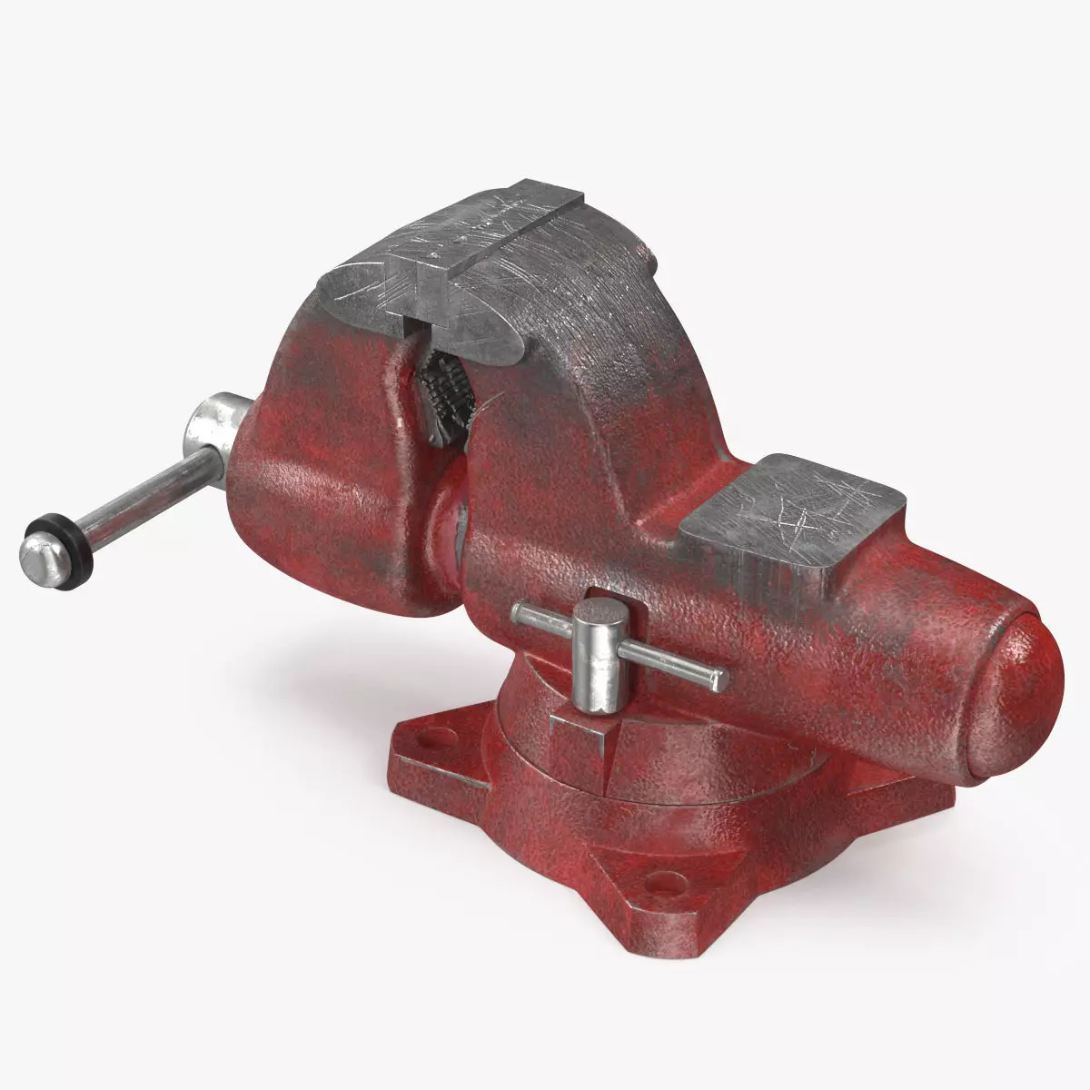 Pipe Bench Vise Dusty Rigged 3D model_0