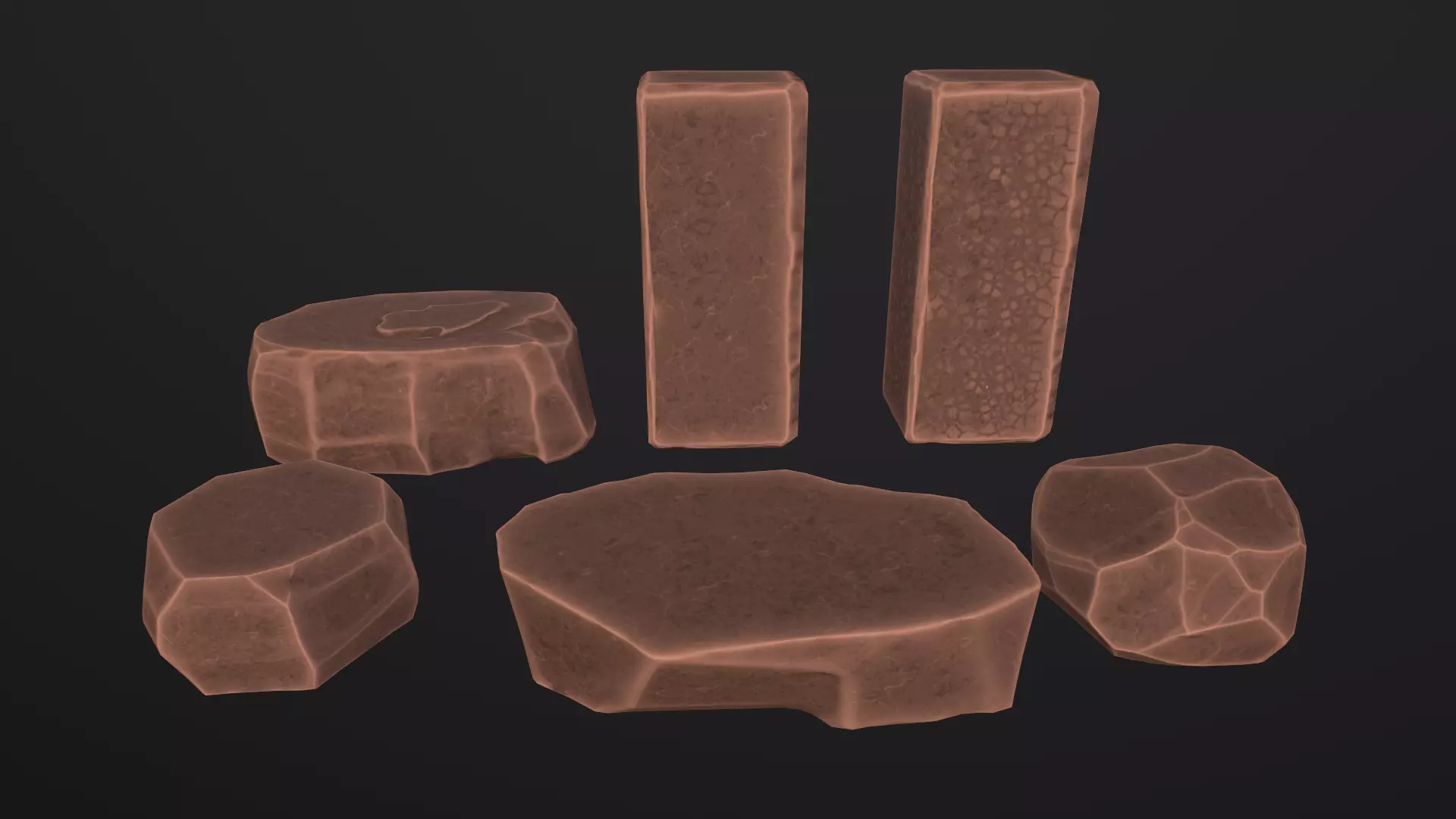 Stylized Modular Rocks Free low-poly 3D model