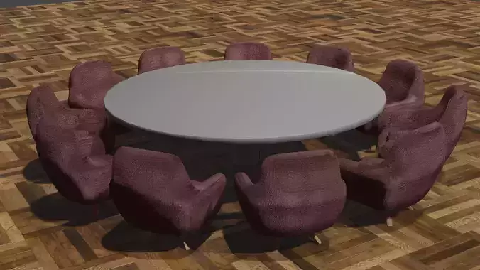 Seats round table with chairs