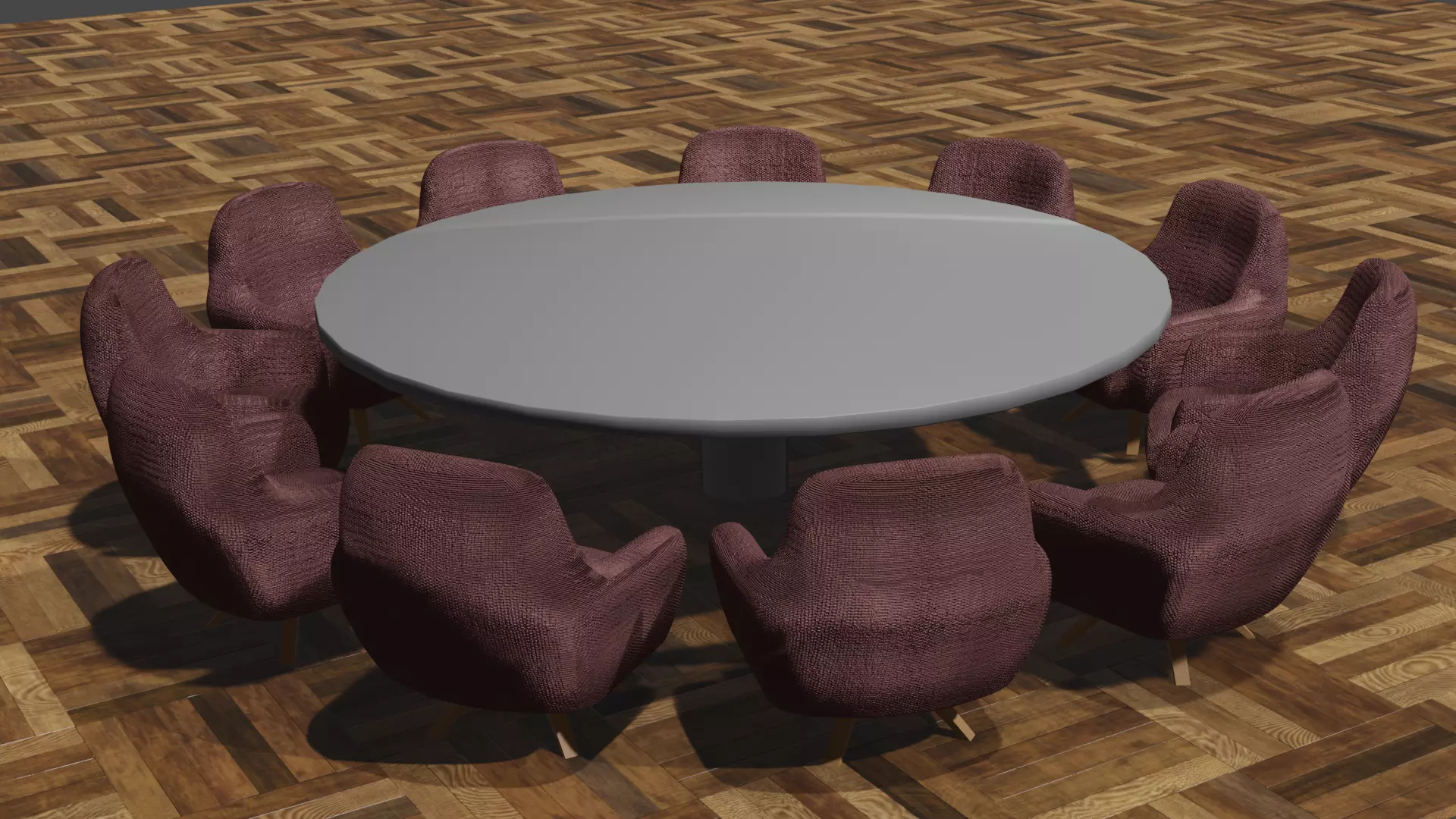 Seats round table with chairs Free 3D model