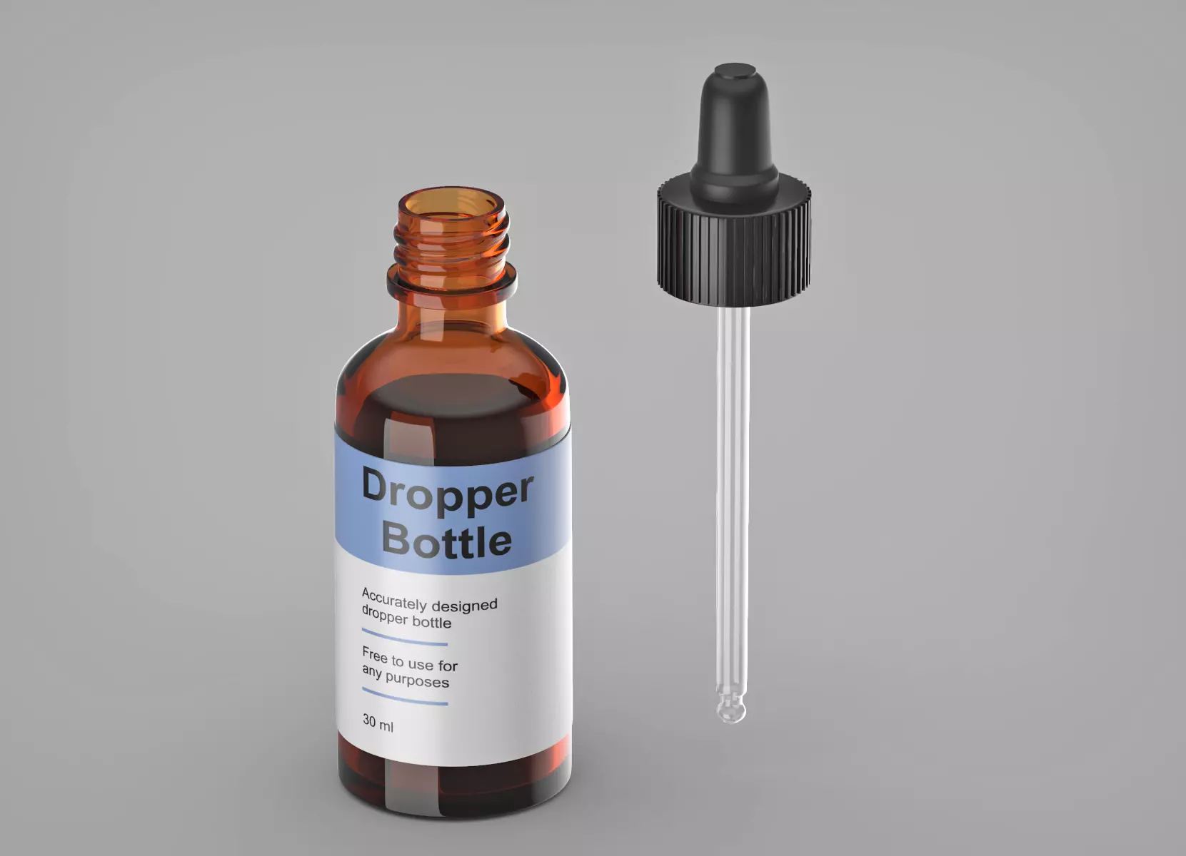 Realistic Dropper Bottle 3D model