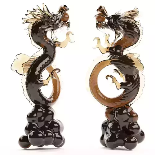 Chinese Dragon Statue with various finishes 3D model