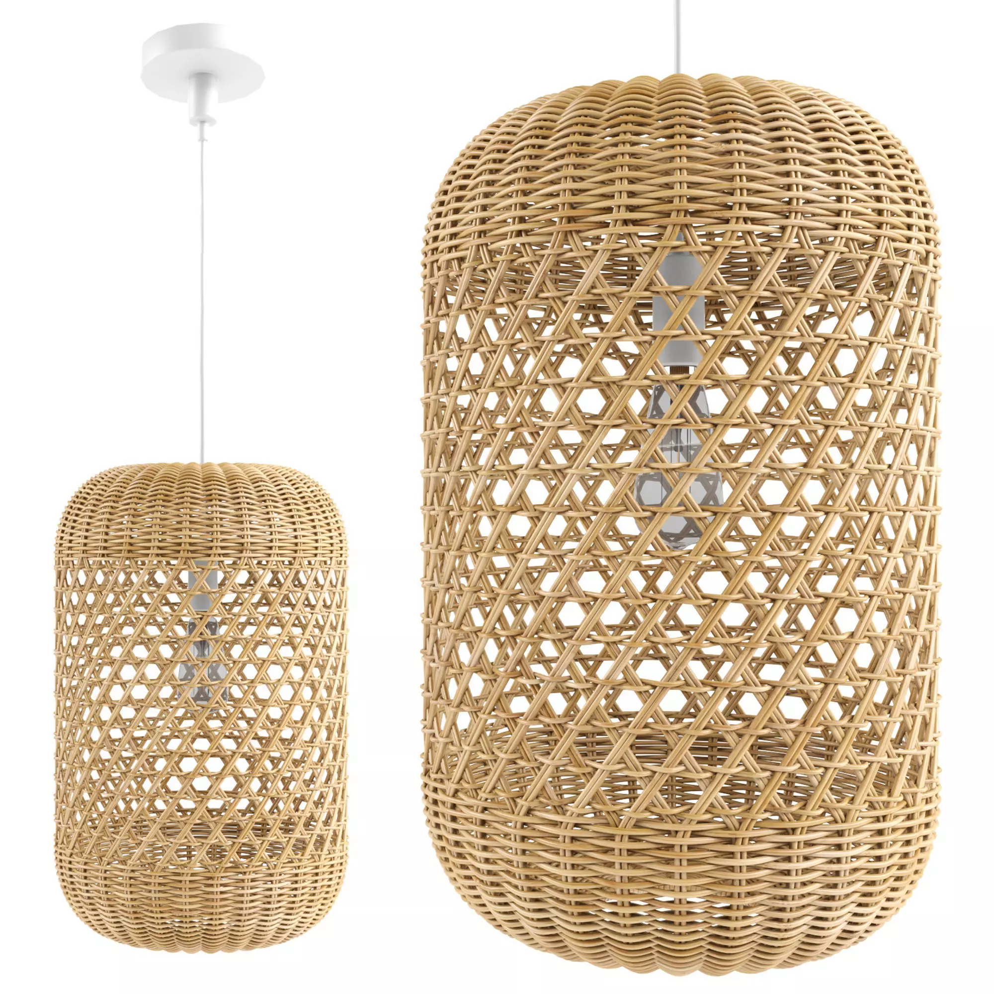 Devlin Rattan Pendant Light 3D model_0