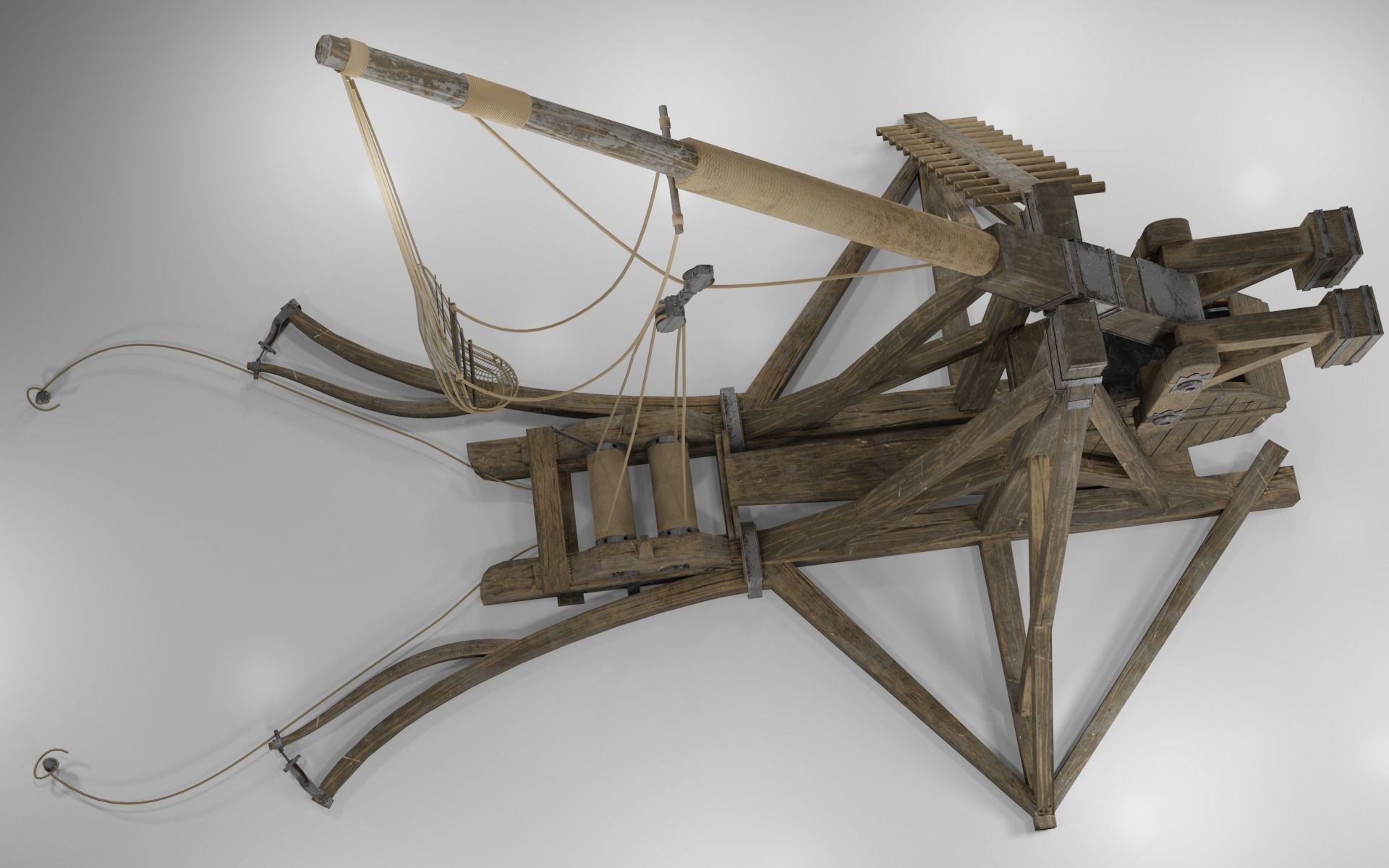 MEDIEVAL Trebuchet  Low-poly 3D model_8
