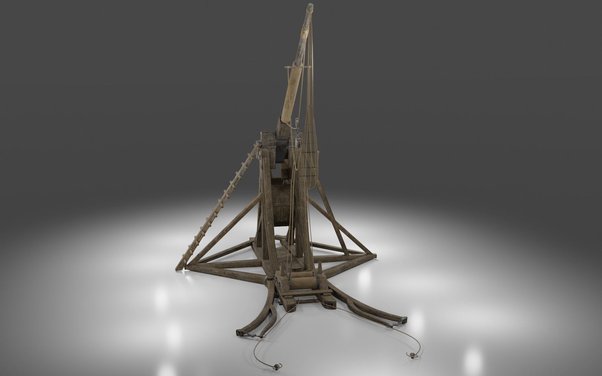 MEDIEVAL Trebuchet  Low-poly 3D model_6