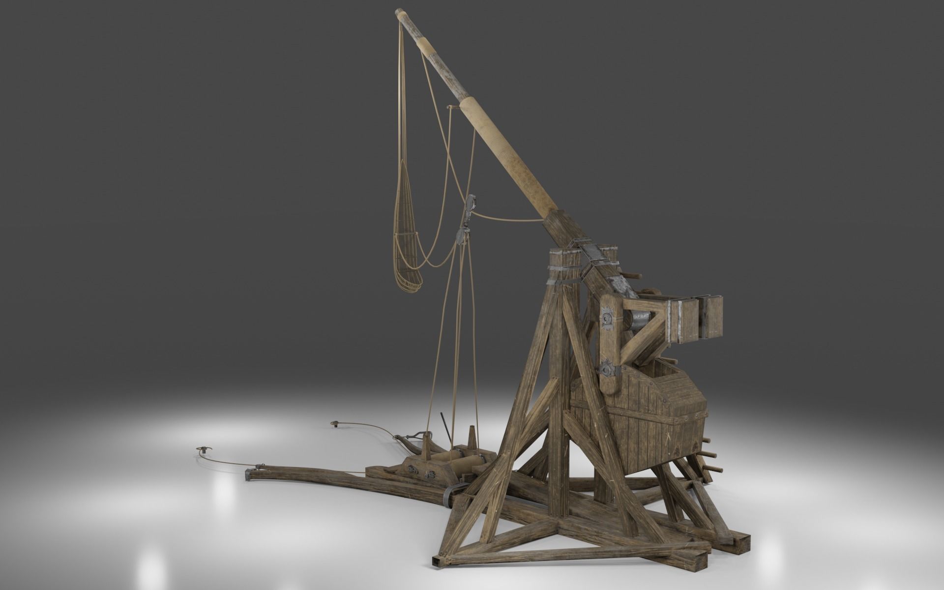 MEDIEVAL Trebuchet  Low-poly 3D model_1