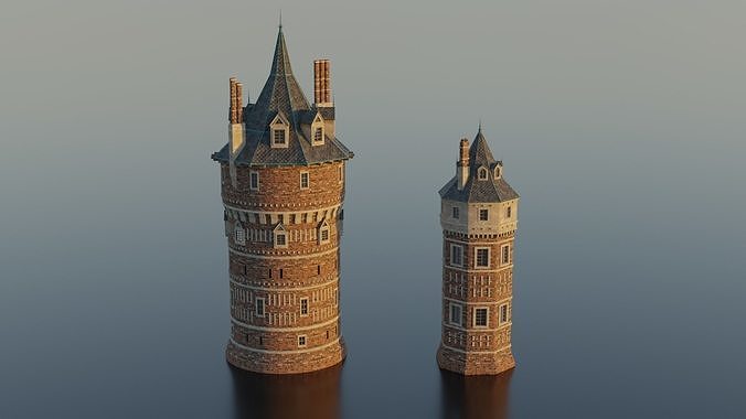 Medieval Towers 3D Model 3D model