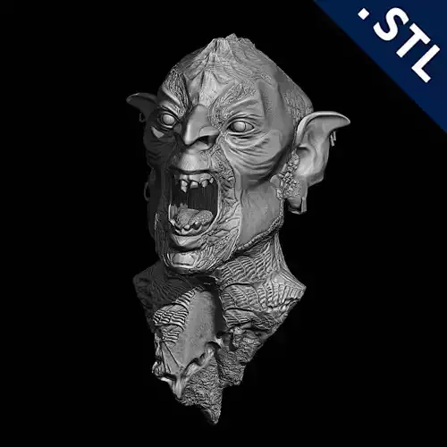 Orc Head Gore Free 3D print model