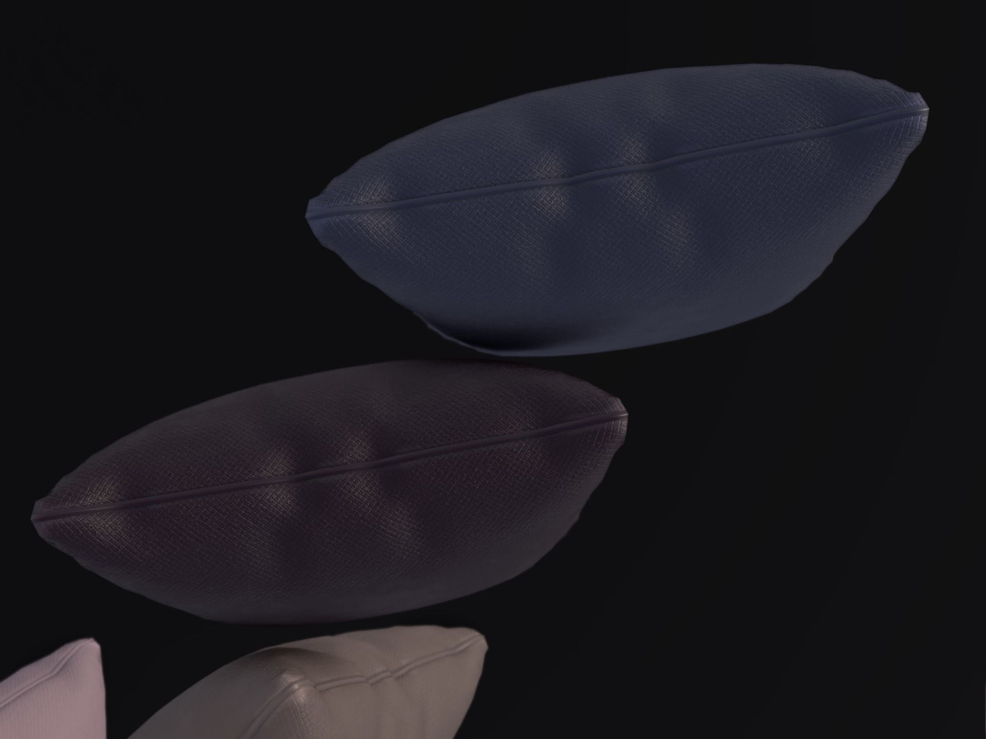 Low Poly Game Ready PBR Cushion Pillow Set Low-poly 3D model_5