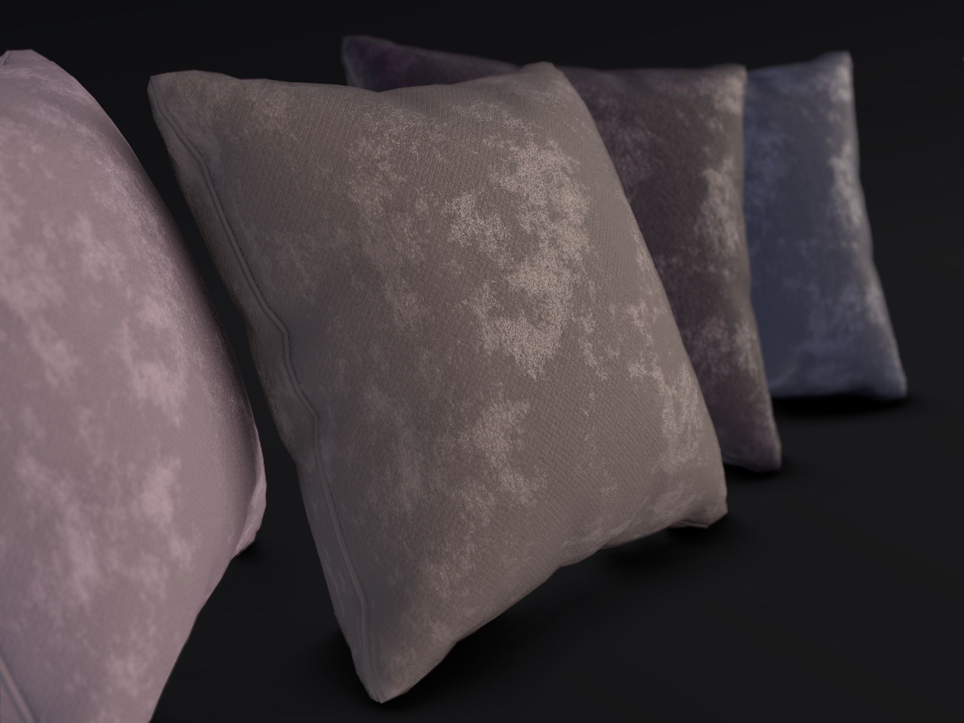 Low Poly Game Ready PBR Cushion Pillow Set Low-poly 3D model_2