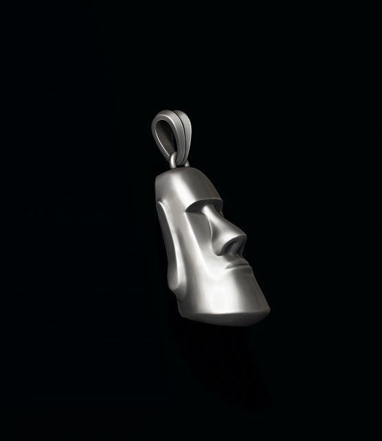 Moai head pendant 3D print model_1