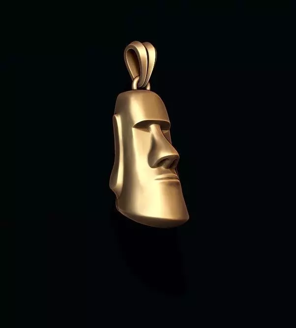 Moai head pendant 3D print model_0