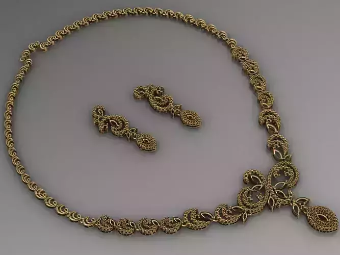 diamond necklace and earrings