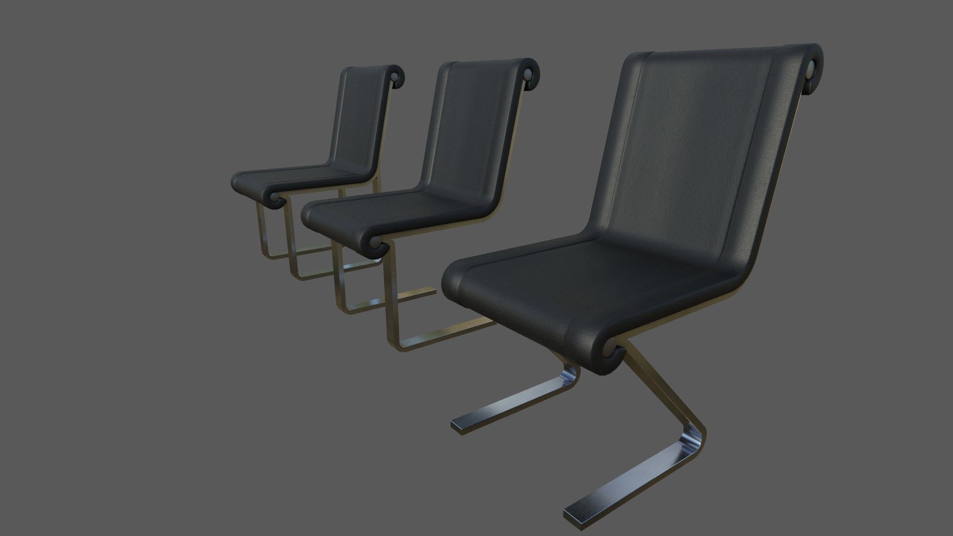 Leather Chair Low-poly 3D model_1