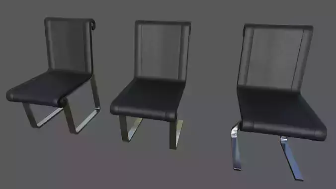 Leather Chair Low-poly 3D model