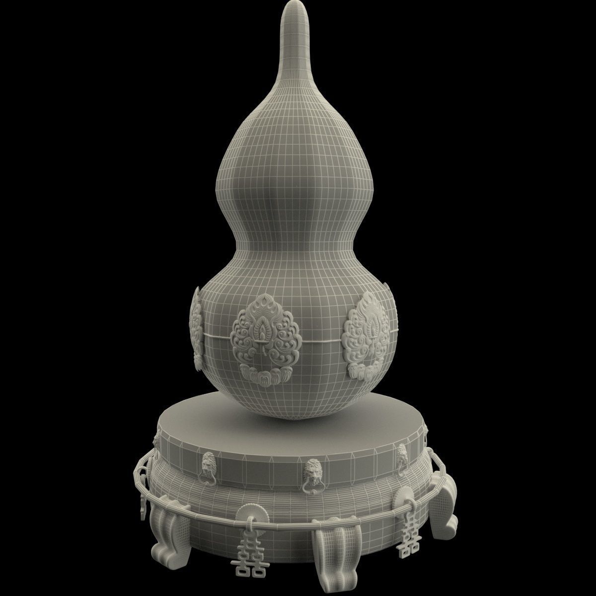 Chinese gourd 3D model_7