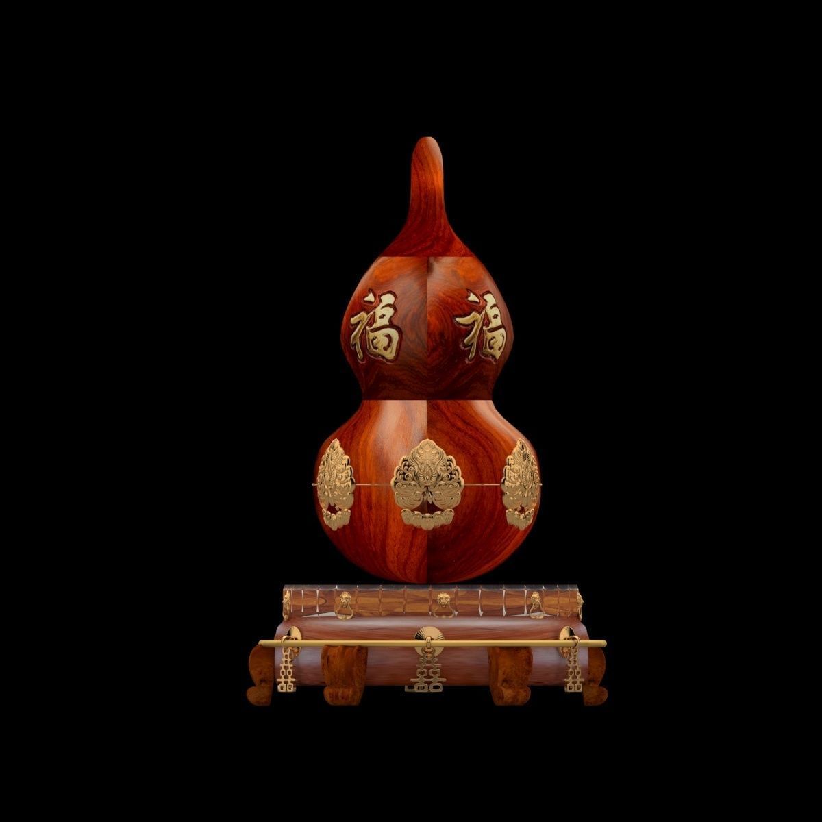 Chinese gourd 3D model_3