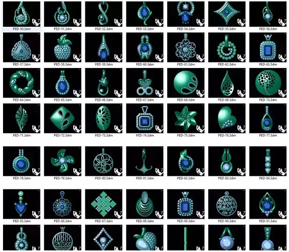 Collection of 50 diamond pendant - 2