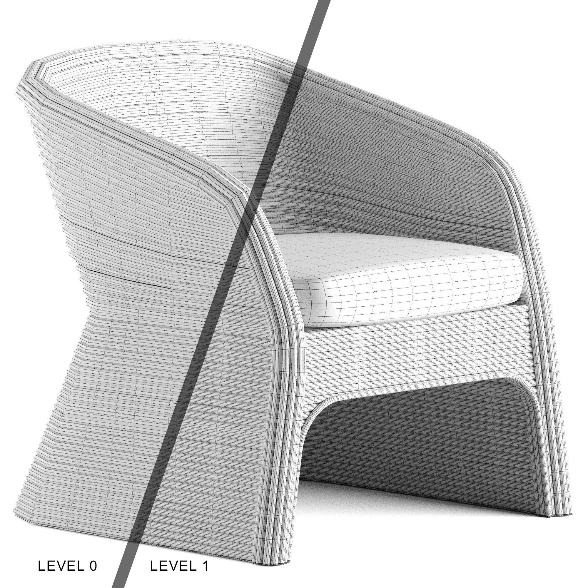 Itiga chair Low-poly 3D model_6