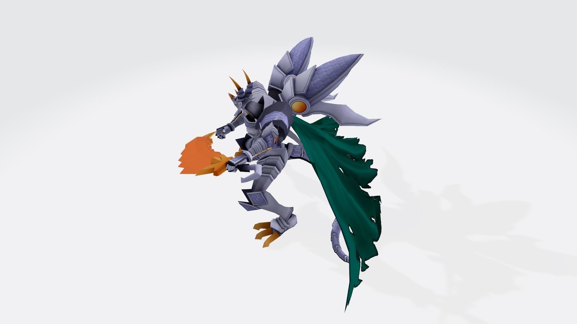 Slayerdramon robot with wings and cape 3D print model_7