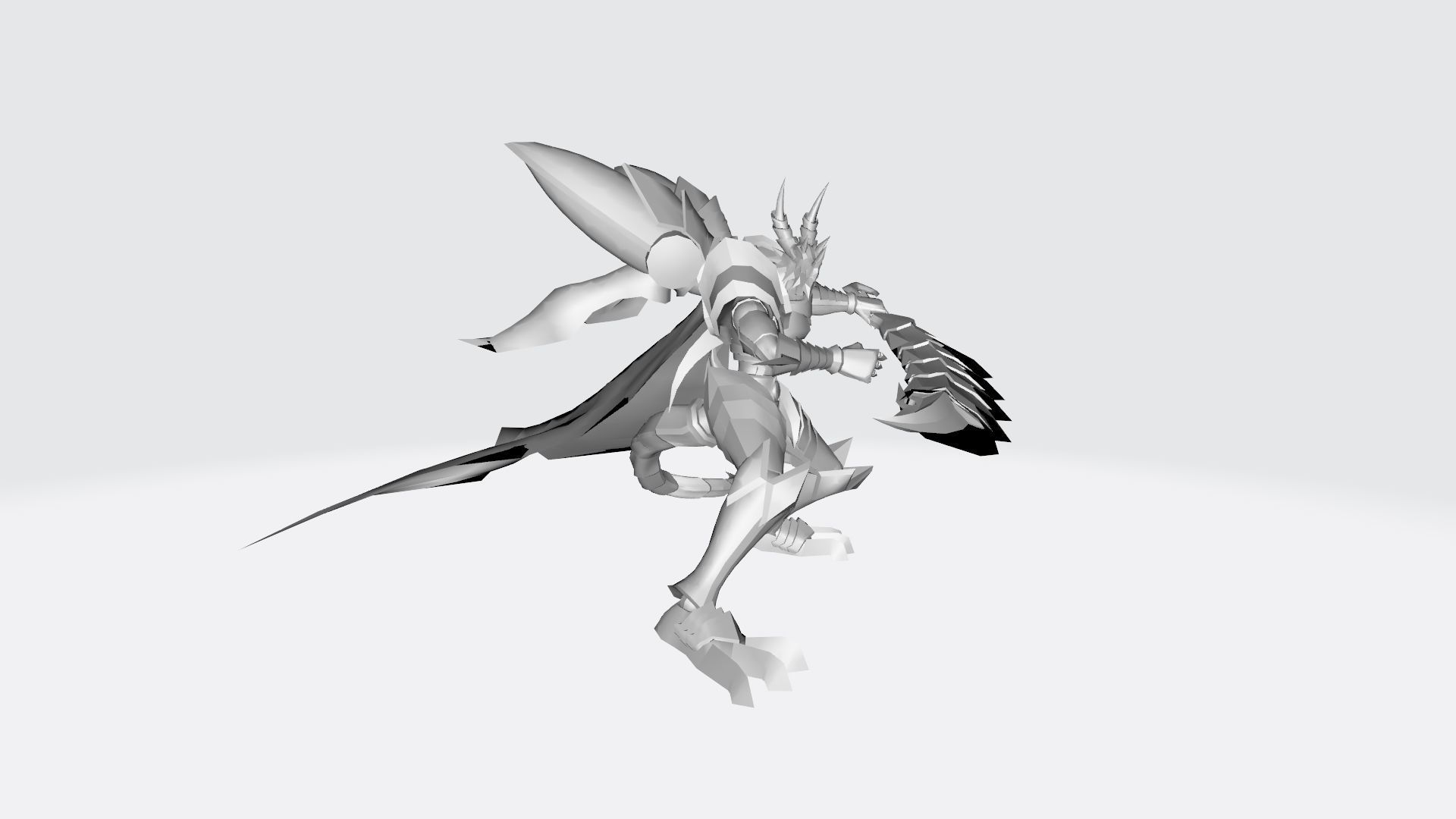 Slayerdramon robot with wings and cape 3D print model_10
